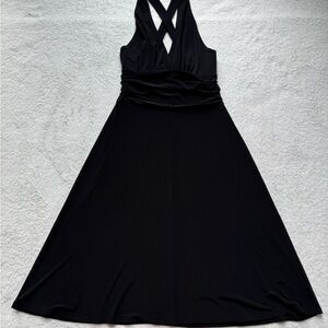 Elegant Black Cross Back Dress
